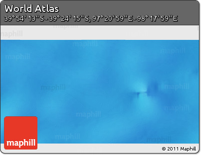 Physical 3D Map of the Area around 39° 39' 14" S, 97° 49' 29" E