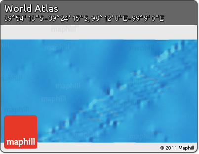 Physical 3D Map of the Area around 39° 39' 14" S, 98° 40' 30" E