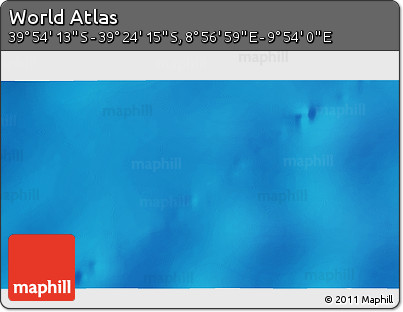 Physical 3D Map of the Area around 39° 39' 14" S, 9° 25' 30" E