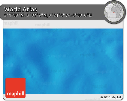 Physical 3D Map of the Area around 3° 19' 33" N, 0° 4' 30" E