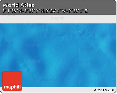 Physical 3D Map of the Area around 3° 19' 33" N, 0° 4' 30" E