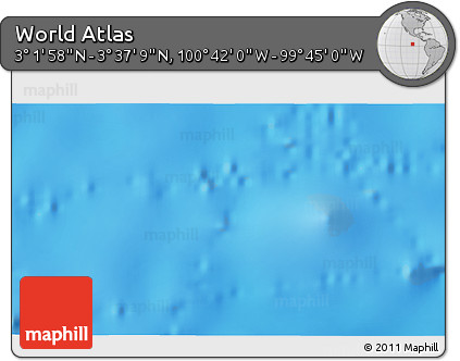 Shaded Relief 3D Map of the Area around 3° 19' 33" N, 100° 13' 29" W