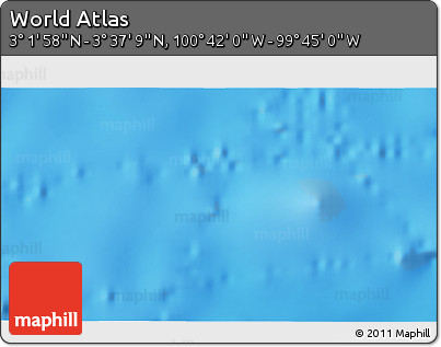 Shaded Relief 3D Map of the Area around 3° 19' 33" N, 100° 13' 29" W
