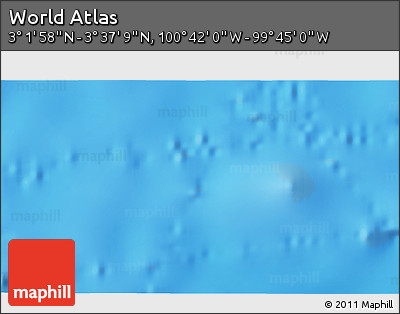 Shaded Relief 3D Map of the Area around 3° 19' 33" N, 100° 13' 29" W