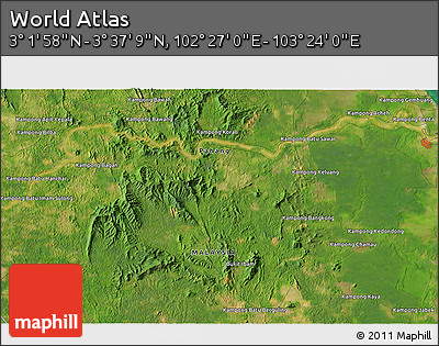 Satellite 3D Map of the Area around 3° 19' 33" N, 102° 55' 30" E