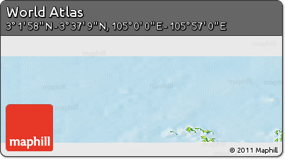 Physical Panoramic Map of the Area around 3° 19' 33" N, 105° 28' 29" E