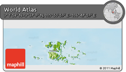 Physical Panoramic Map of the Area around 3° 19' 33" N, 106° 19' 29" E