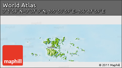 Physical Panoramic Map of the Area around 3° 19' 33" N, 106° 19' 29" E