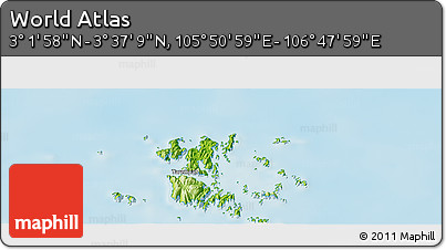 Physical Panoramic Map of the Area around 3° 19' 33" N, 106° 19' 29" E