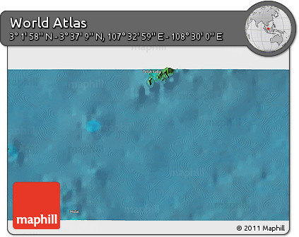 Satellite 3D Map of the Area around 3° 19' 33" N, 108° 1' 30" E