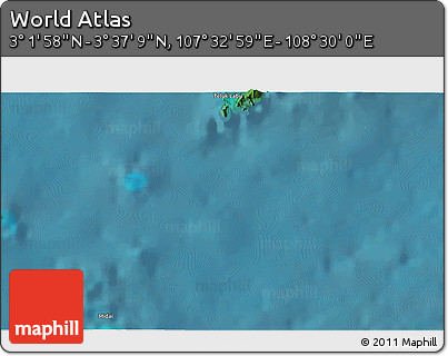 Satellite 3D Map of the Area around 3° 19' 33" N, 108° 1' 30" E