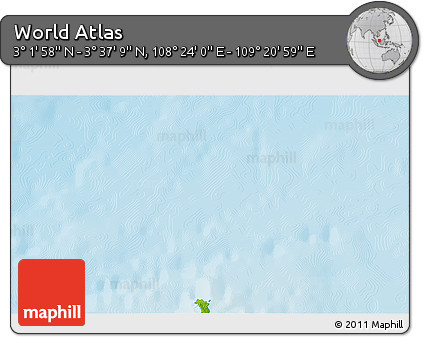 Physical 3D Map of the Area around 3° 19' 33" N, 108° 52' 30" E