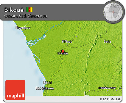 Physical 3D Map of Bikoué