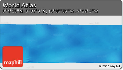 Physical Panoramic Map of the Area around 3° 19' 33" N, 10° 7' 30" W
