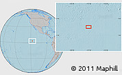 Gray Location Map of the area around 3° 19' 33" N, 117° 13' 29" W, hill shading