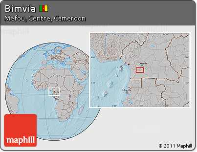 Gray Location Map of Bimvia, hill shading