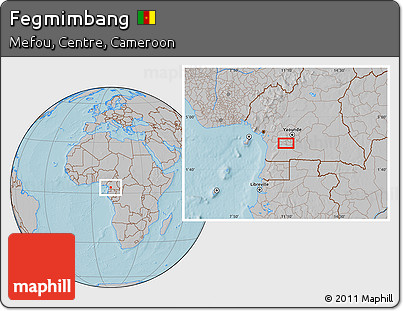 Gray Location Map of Fegmimbang, hill shading