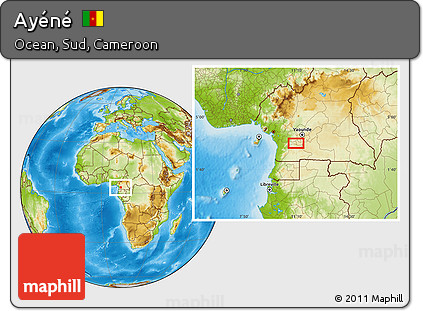 Physical Location Map of Ayéné