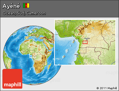 Physical Location Map of Ayéné