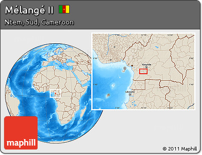 Shaded Relief Location Map of Mélangé II