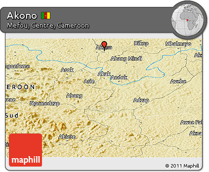 Physical Panoramic Map of Akono