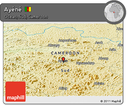 Physical Panoramic Map of Ayéné
