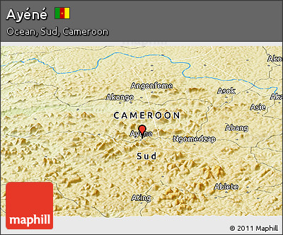 Physical Panoramic Map of Ayéné