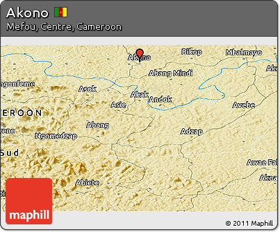 Physical Panoramic Map of Akono