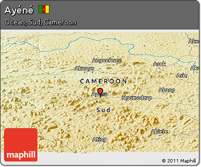 Physical Panoramic Map of Ayéné