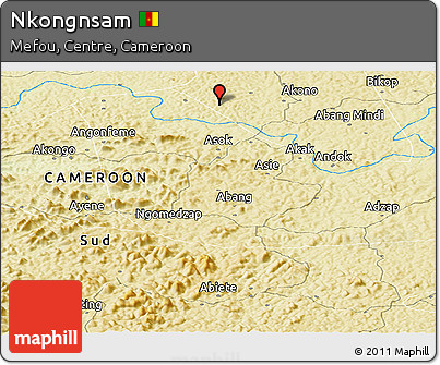 Physical Panoramic Map of Nkongnsam