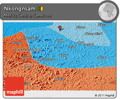 Political Panoramic Map of Nkongnsam