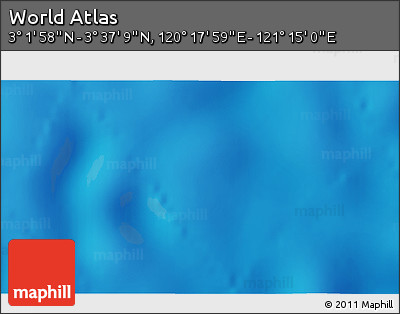 Physical 3D Map of the Area around 3° 19' 33" N, 120° 46' 30" E