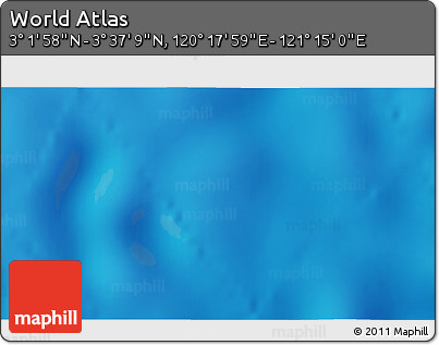 Physical 3D Map of the Area around 3° 19' 33" N, 120° 46' 30" E