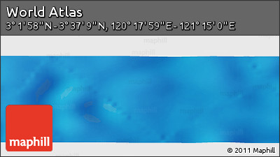 Physical Panoramic Map of the Area around 3° 19' 33" N, 120° 46' 30" E