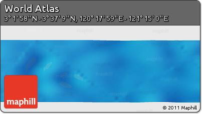 Physical Panoramic Map of the Area around 3° 19' 33" N, 120° 46' 30" E