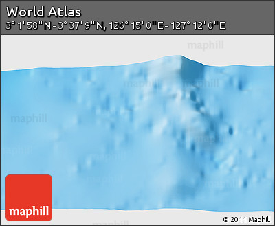 Physical 3D Map of the Area around 3° 19' 33" N, 126° 43' 29" E