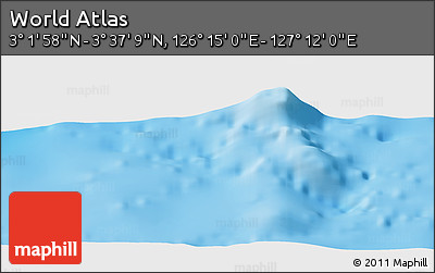 Physical Panoramic Map of the Area around 3° 19' 33" N, 126° 43' 29" E