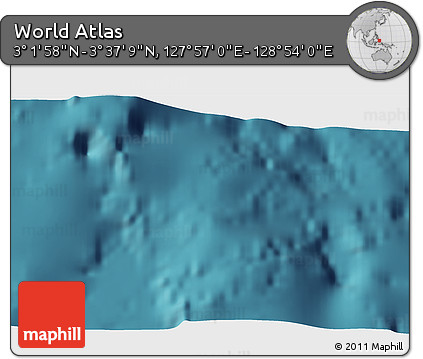 Satellite 3D Map of the Area around 3° 19' 33" N, 128° 25' 30" E