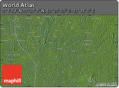 Satellite Map of the Area around 3° 19' 33" N, 12° 49' 29" E