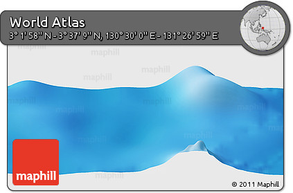 Physical Panoramic Map of the Area around 3° 19' 33" N, 130° 58' 29" E
