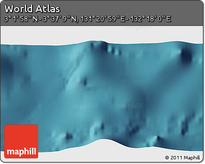 Satellite 3D Map of the Area around 3° 19' 33" N, 131° 49' 29" E
