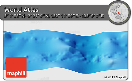 Physical Panoramic Map of the Area around 3° 19' 33" N, 132° 40' 30" E