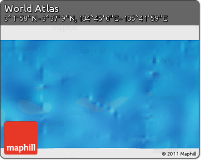Physical 3D Map of the Area around 3° 19' 33" N, 135° 13' 29" E