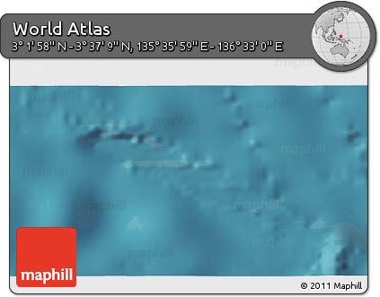 Satellite 3D Map of the Area around 3° 19' 33" N, 136° 4' 29" E