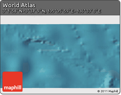 Satellite 3D Map of the Area around 3° 19' 33" N, 136° 4' 29" E