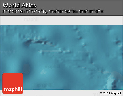 Satellite 3D Map of the Area around 3° 19' 33" N, 136° 4' 29" E