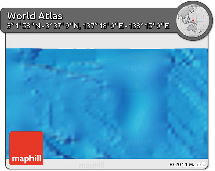 Physical 3D Map of the Area around 3° 19' 33" N, 137° 46' 30" E