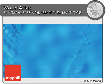 Physical 3D Map of the Area around 3° 19' 33" N, 138° 37' 30" E