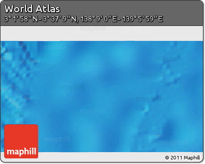 Physical 3D Map of the Area around 3° 19' 33" N, 138° 37' 30" E