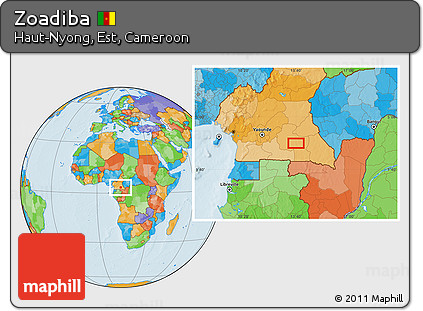 Political Location Map of Zoadiba
